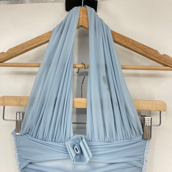Maygel Coronel | Villadiego Dress in Arctic Powder Blue Maxi Rosettes One Size - Picture 7 of 16